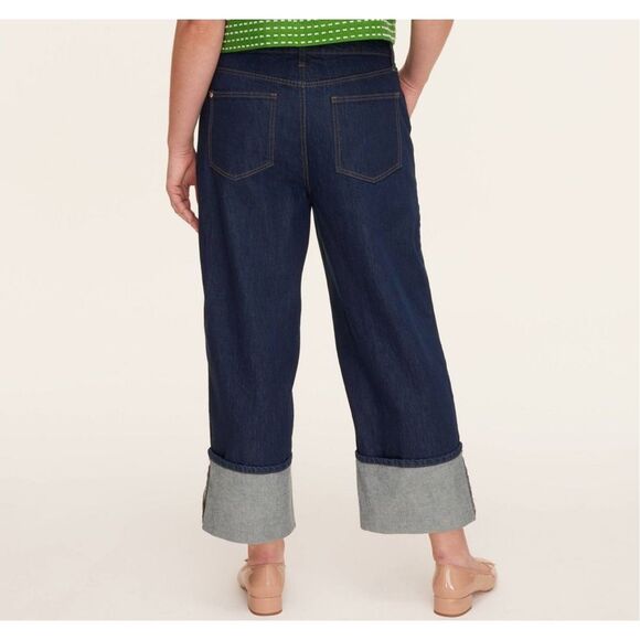 Kate Spade X Target High-Rise Straight Leg Wide Cuff Jeans - womens sz 10 NEW - Picture 7 of 9